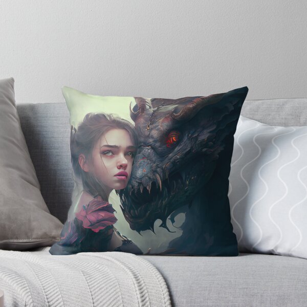Item preview, Oil Painting of Beautiful Brunette with Demon Lover Digital Painting designed and sold by CodeAndColors.