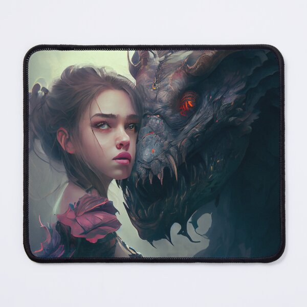 Item preview, Oil Painting of Beautiful Brunette with Demon Lover Digital Painting designed and sold by CodeAndColors.