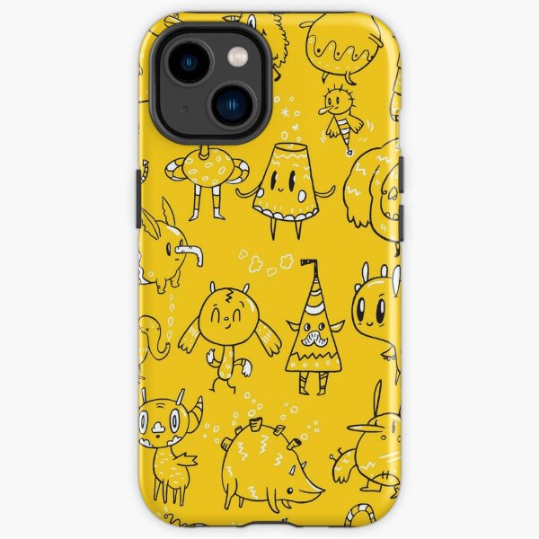 Random Creatures on yellow iPhone Tough Case