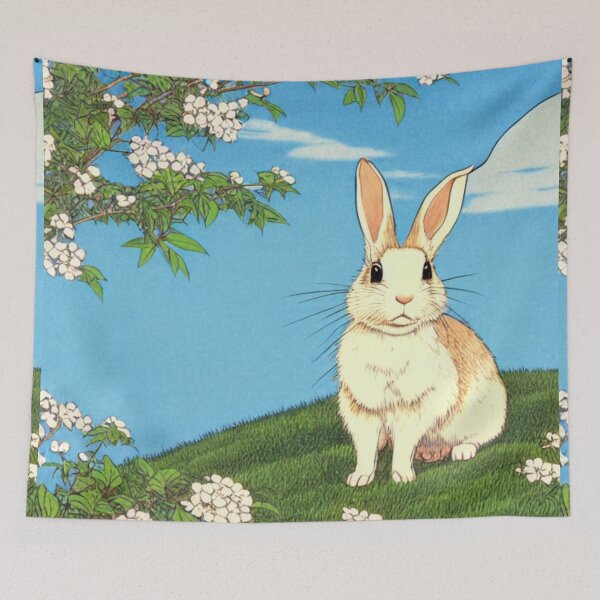 Item preview, White Lovely American Mini Lop Cute Bunny Mom Chinese New Year designed and sold by wigobun.