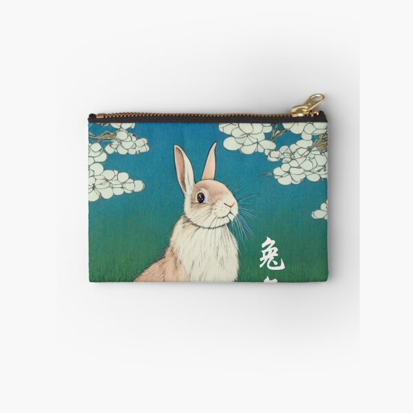 Item preview, Cute Floral White Dwarf Rabbit Bunny with Big Pointy Ears Year of the Rabbit Chinese New Year designed and sold by wigobun.