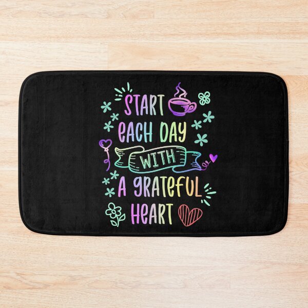 Item preview, Start Each Day With A Grateful Heart Cute Pastel Hues Handwriting Typography Inspirational Quote designed and sold by Cawaiico.