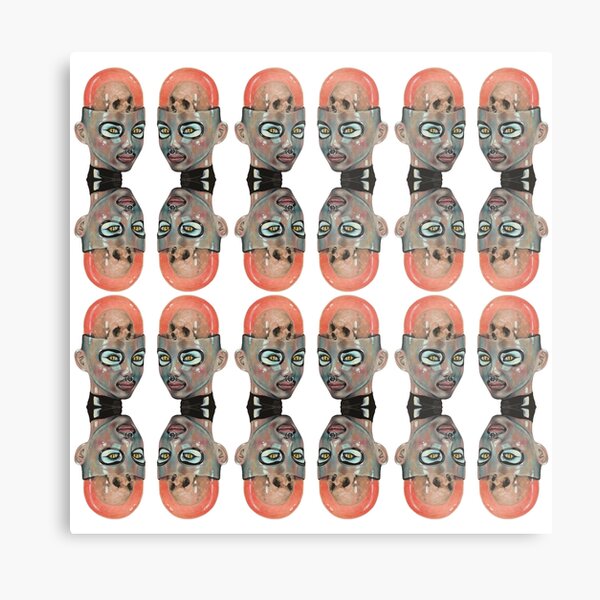 Item preview, Future Cyborg Girl Acid Remix | Skull Brain Terminator | Candy LSD Girl Surreal Pop Art | Steam Punk Original Painting By Tyler Tilley designed and sold by Tyler Tilley.