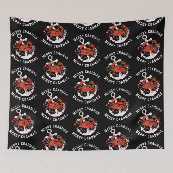 Item preview, Merry Crabmas Crustacean Core Funny Nautical Christmas Crab Raglan designed and sold by HebeReynolds.