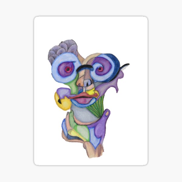 Weird Fractured Portrait of Face and Hand Sticker
