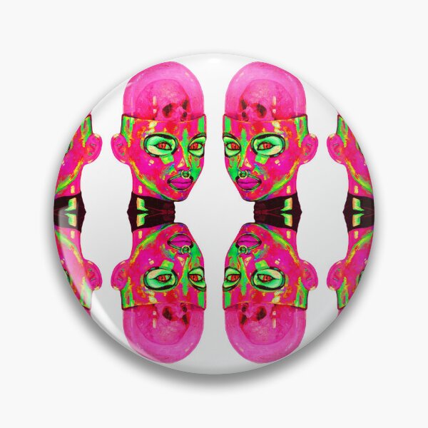 Item preview, Future Cyborg Pink Girl Acid Remix | Skull Brain Terminator | Candy LSD Girl Surreal Pop Art | Steam Punk Original Painting By Tyler Tilley designed and sold by Tyler Tilley.