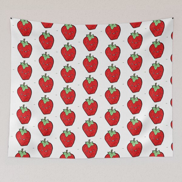 Item preview, Smiling Strawberry Cartoon Design designed and sold by StickerBird.
