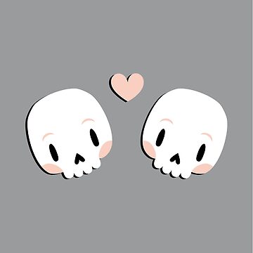Artwork thumbnail, Skulls in love by Petits Pixels