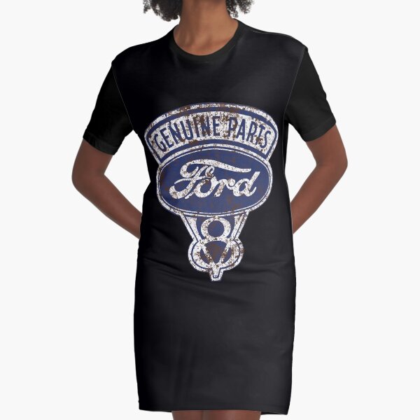 Oil Stained Ford Sign Graphic T-Shirt Dress