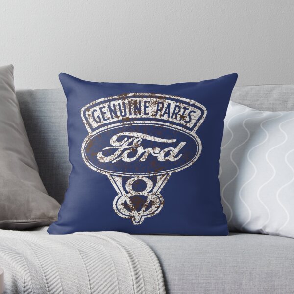Oil Stained Ford Sign Throw Pillow
