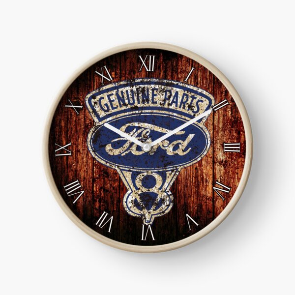 Oil Stained Ford Sign Clock