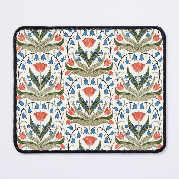 Item preview, Vintage Tulips And Bluebells - Red and Blue designed and sold by FloraDayDesign.