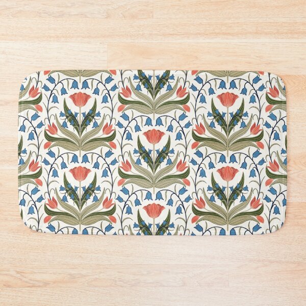 Item preview, Vintage Tulips And Bluebells - Red and Blue designed and sold by FloraDayDesign.