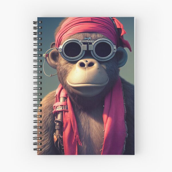 Item preview, Anthropomorphic Tiny Cute Cyberpunk Pirate Gorilla designed and sold by MimozaStudio.