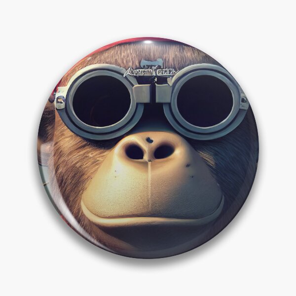 Item preview, Anthropomorphic Tiny Cute Cyberpunk Pirate Gorilla designed and sold by MimozaStudio.