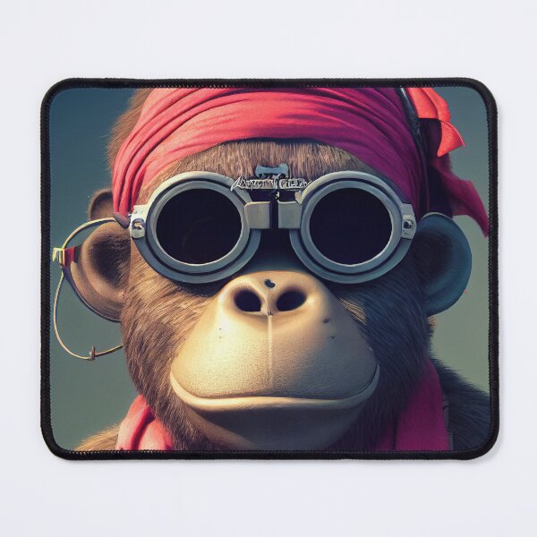 Item preview, Anthropomorphic Tiny Cute Cyberpunk Pirate Gorilla designed and sold by MimozaStudio.