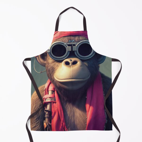 Item preview, Anthropomorphic Tiny Cute Cyberpunk Pirate Gorilla designed and sold by MimozaStudio.