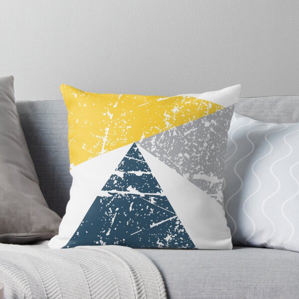 Item preview, Abstract Pattern Triangles Blue Yellow Gray designed and sold by SeemDev786.