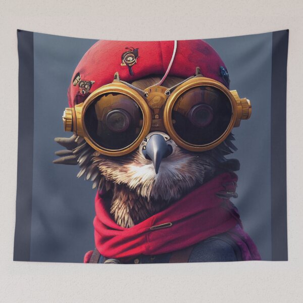 Item preview, Cute Cyberpunk Pirate Golden Eagle. designed and sold by MimozaStudio.