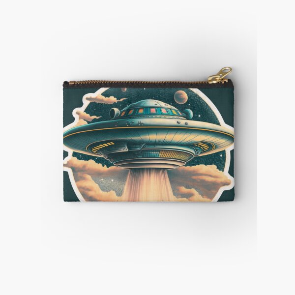Item preview, They're Here! - Retro flying saucer design. designed and sold by TheVarc.