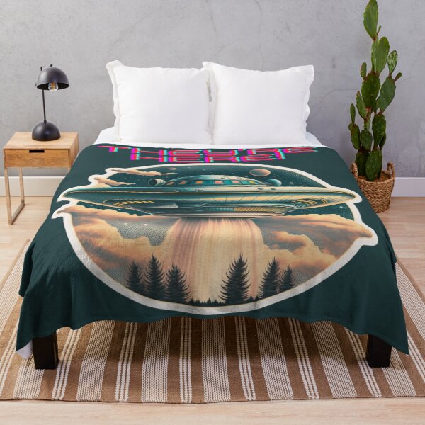 Item preview, They're Here! - Retro flying saucer design. designed and sold by TheVarc.