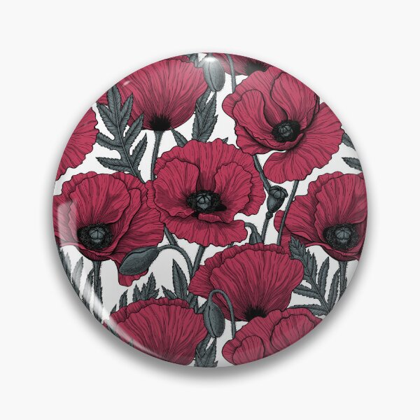 Item preview, Poppies in Viva Magenta Color of the Year 2023 on white designed and sold by Katerina Mitkova Kirilova.