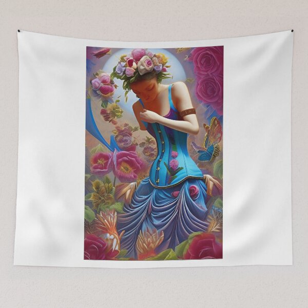 Item preview, Blue corset with flowers designed and sold by zorropriest.