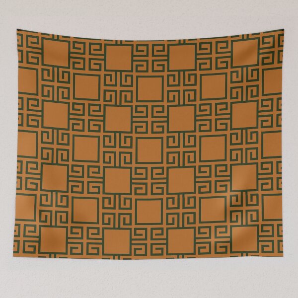 Item preview, Brown Greek Key Pattern Checkered designed and sold by Tamas Das.