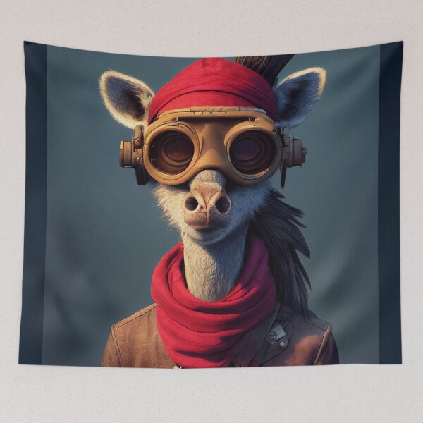 Item preview, Cute Cyberpunk Pirate Giraffe designed and sold by MimozaStudio.