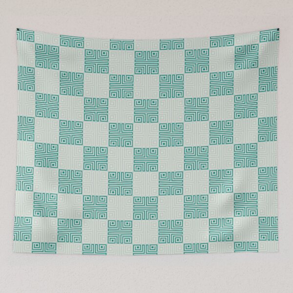 Item preview, Pastel Green Greek Key Pattern Checkered designed and sold by Tamas Das.