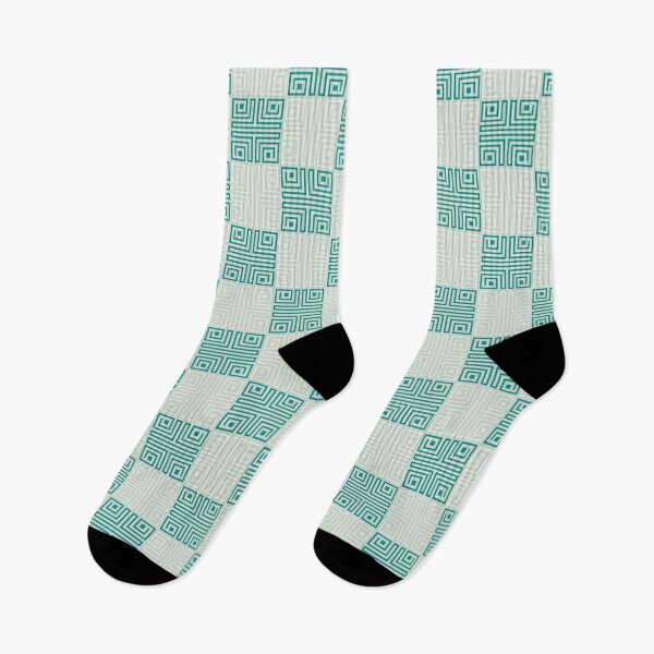Item preview, Pastel Green Greek Key Pattern Checkered designed and sold by Tamas Das.