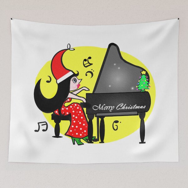 Item preview, Merry Christmas - playing piano  designed and sold by Shirley cute art .