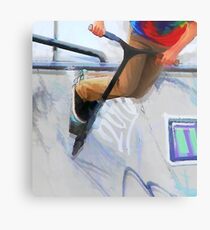 Downhill Run - Stunt Scooter Rider Metal Print