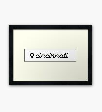 Cincinnati – Location Pin Framed Print