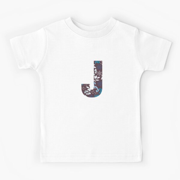Floral Watercolor Monogram - J - Monogram J - Kids T-Shirt