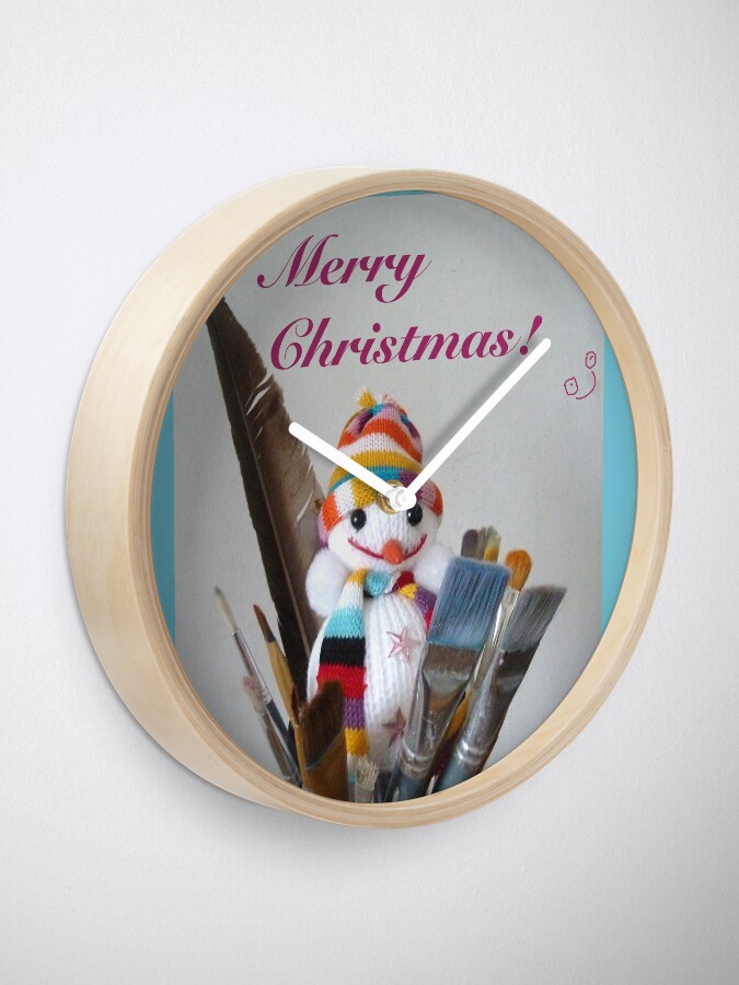 Alternate view of Merry Christmas dear artist Clock