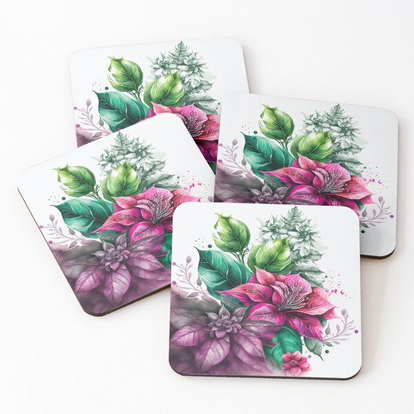 Item preview, Watercolor christmas flowers designed and sold by DejaReve.