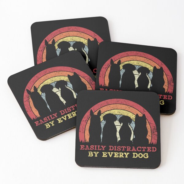 Item preview, Funny Easily Distracted By Every Dog Retro Vintage - Funny Dog Quote - Dog Gift For Men And Women designed and sold by Smartmerch99.