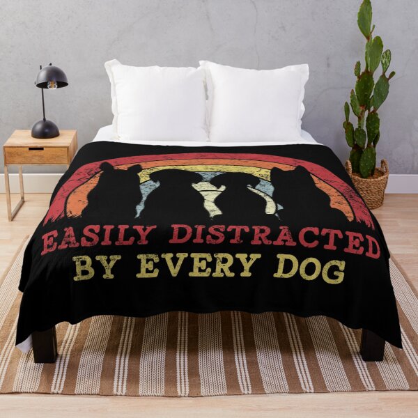 Item preview, Funny Easily Distracted By Every Dog Retro Vintage - Funny Dog Quote - Dog Gift For Men And Women designed and sold by Smartmerch99.