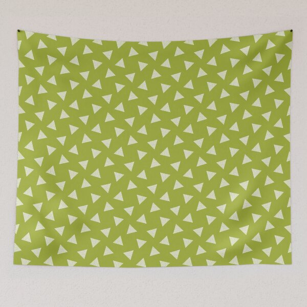 Item preview, White textured triangles on green designed and sold by tetibright.