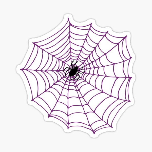 Spider web pattern - white on black by Cecca Designs Sticker