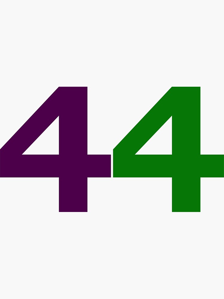 "Number 44, FortyFour" Sticker for Sale by TCaroline Redbubble