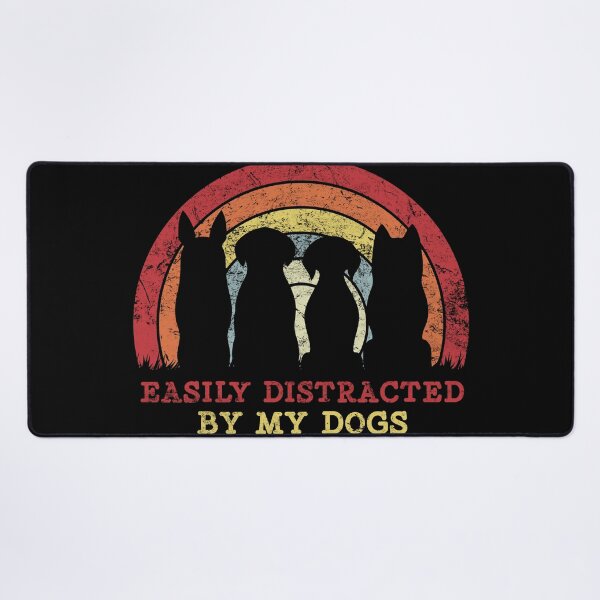 Item preview, Funny Easily Distracted By My Dogs Retro Vintage - Funny Dog Quote - Dog Gift For Men And Women designed and sold by Smartmerch99.