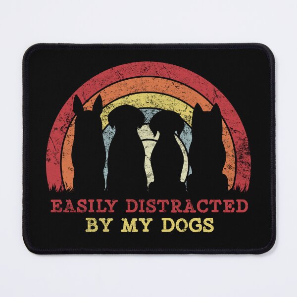 Item preview, Funny Easily Distracted By My Dogs Retro Vintage - Funny Dog Quote - Dog Gift For Men And Women designed and sold by Smartmerch99.