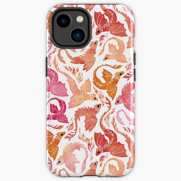 Dragon fire pink & orange iPhone Tough Case