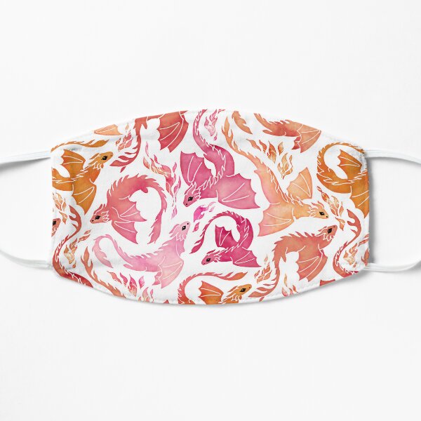 Dragon fire pink & orange Flat Mask