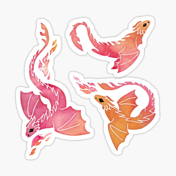 Dragon fire pink & orange Sticker