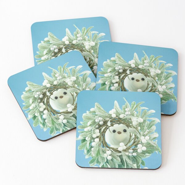 Item preview, White Teddy Bear Watching Over You Behind A Wreath designed and sold by joelle1724.