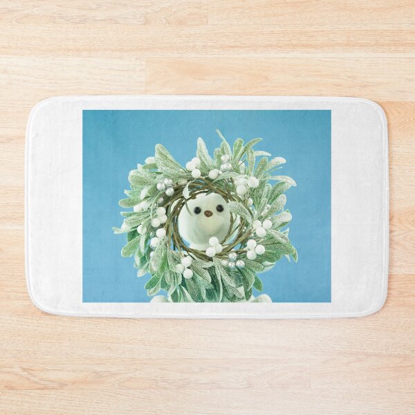 Item preview, White Teddy Bear Watching Over You Behind A Wreath designed and sold by joelle1724.
