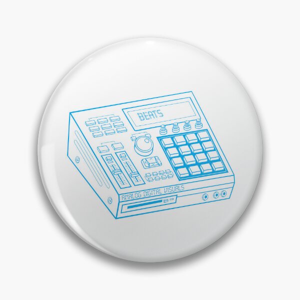 Item preview, Hip Hop Sampler Retro Graphic (Vivid Cerulean Lines) Analog / Music designed and sold by analogdigitalvz.